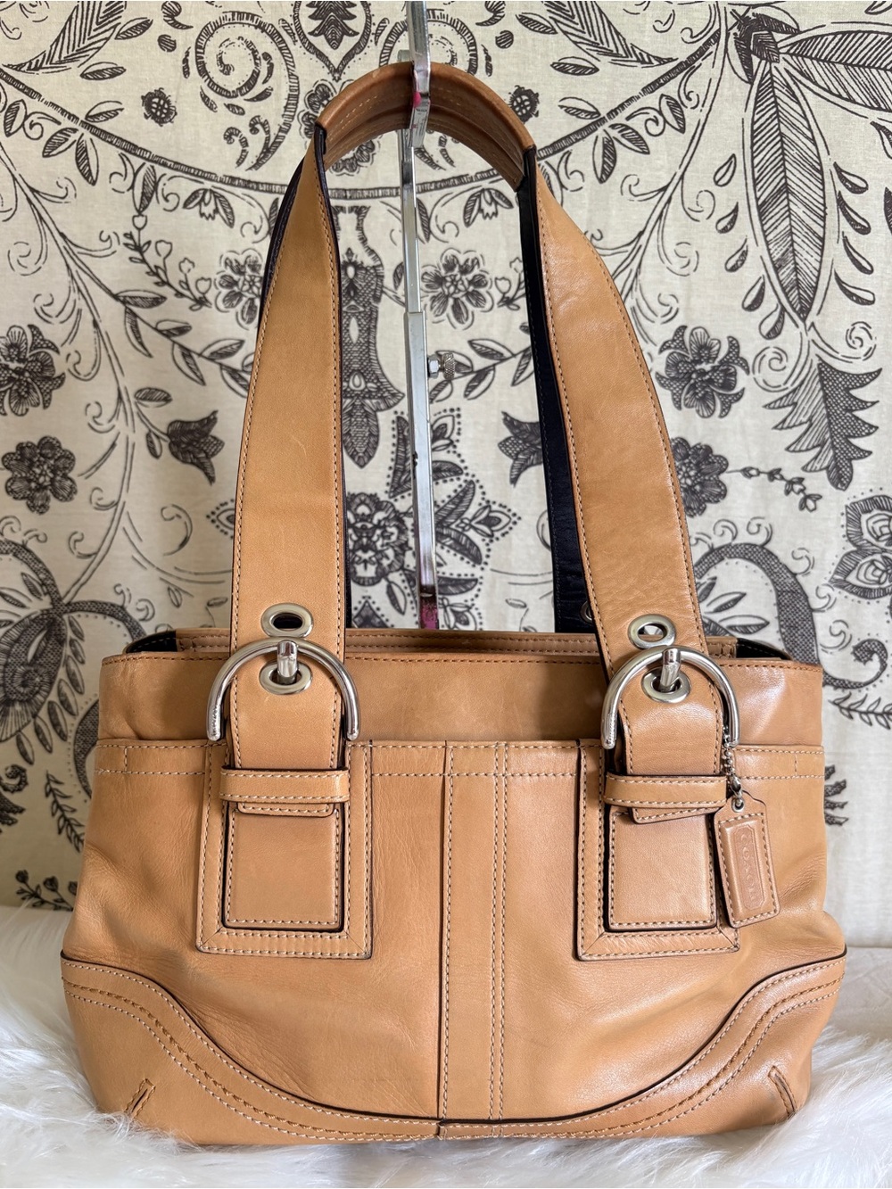 Coach Soho Natural Beige Leather Tote Bag